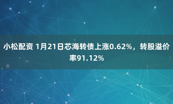 小松配资 1月21日芯海转债上涨0.62%，转股溢价率91.12%